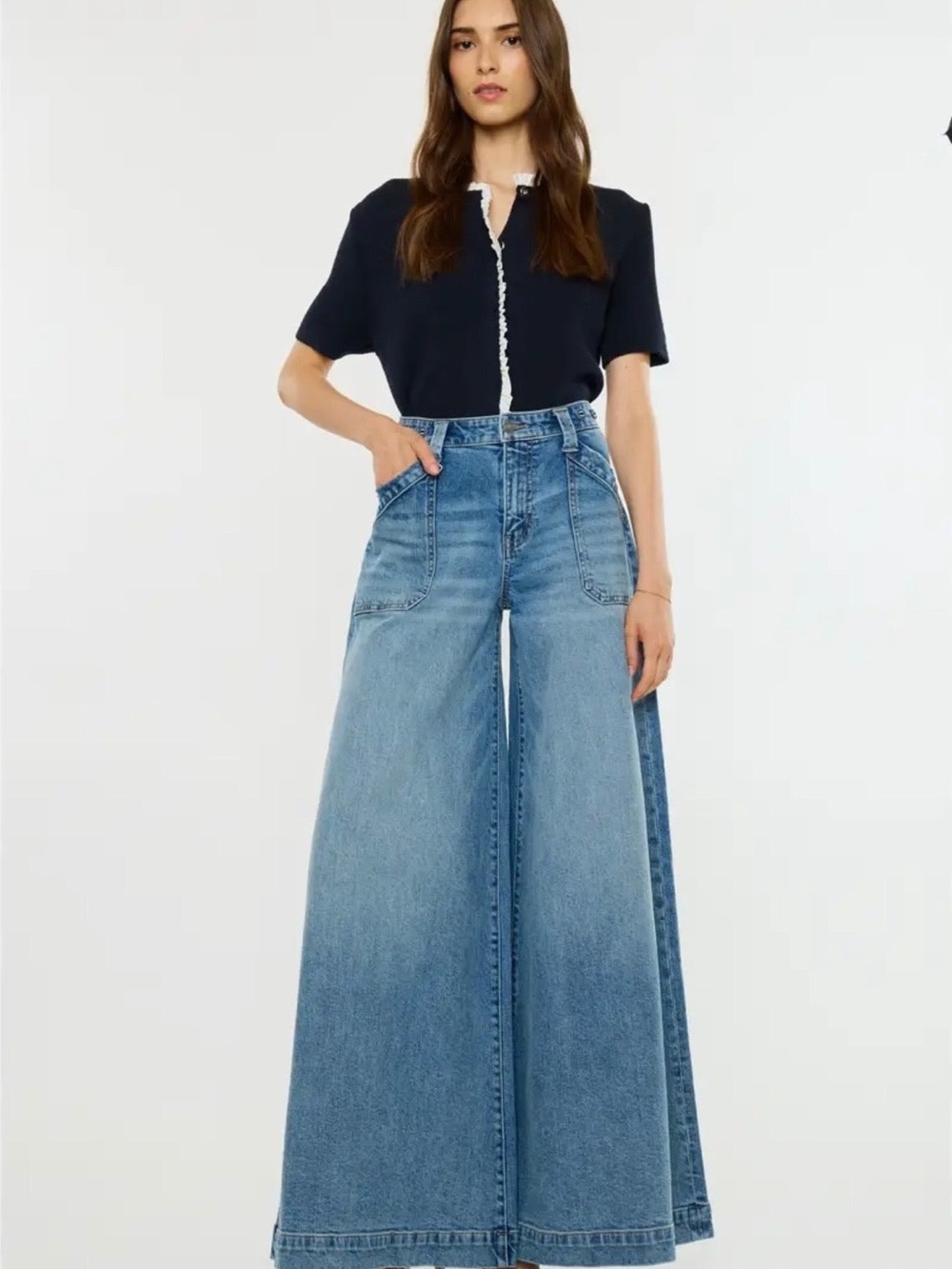 008. Kancan, High Rise Endless Wide Leg Palazzo Jeans, Various sizes